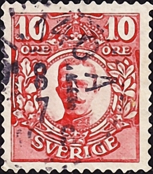 Швеция 1911 год . Король Густав V . Каталог 1,0 €.